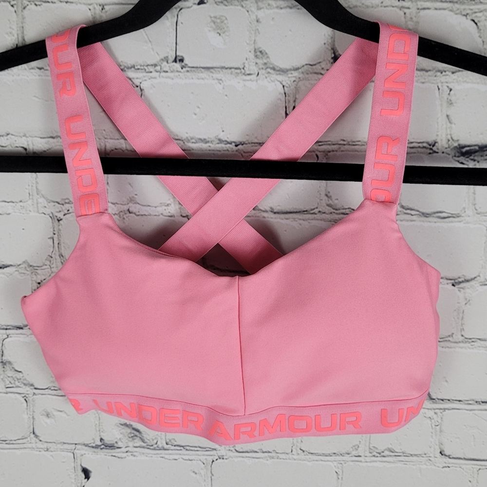 UNDER ARMOUR | spellout strap padded athletic sports bra
